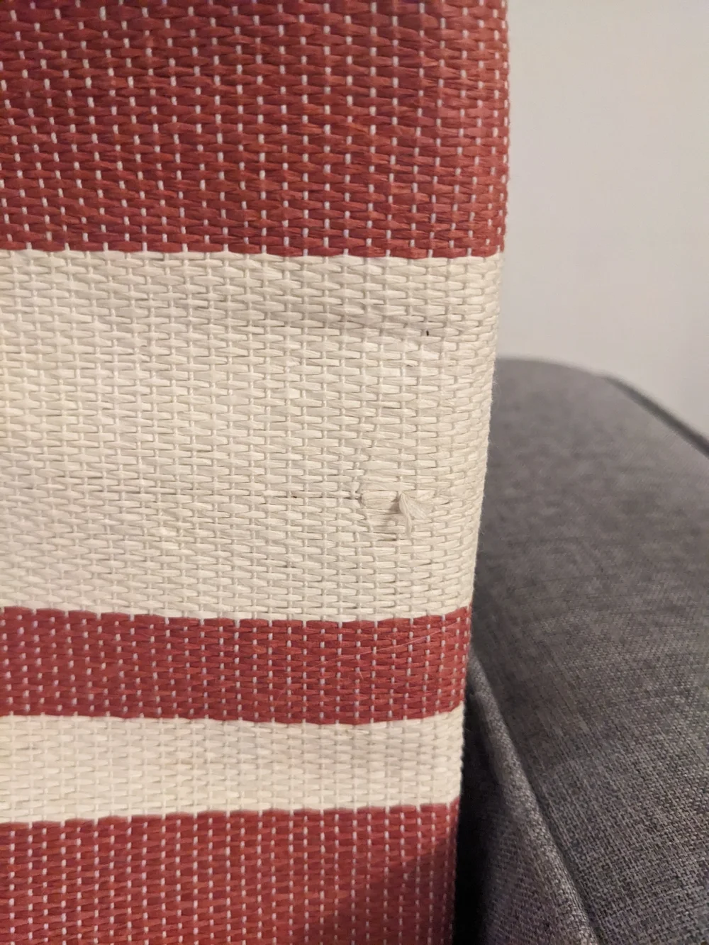 Striped Red and Cream Canvas Beach Bag | Striped Oversized Tote